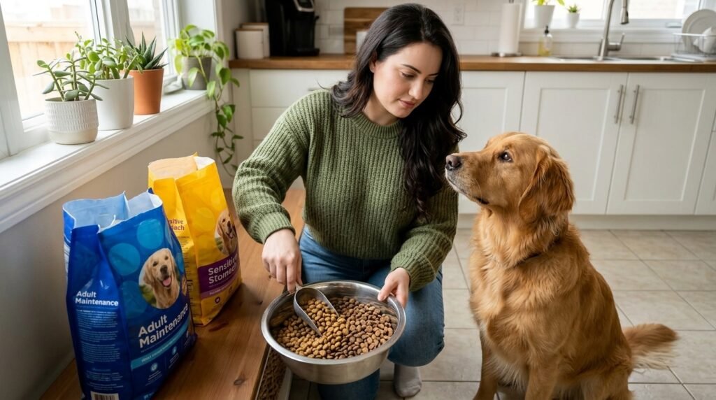 Gradually changing dog food to support digestion