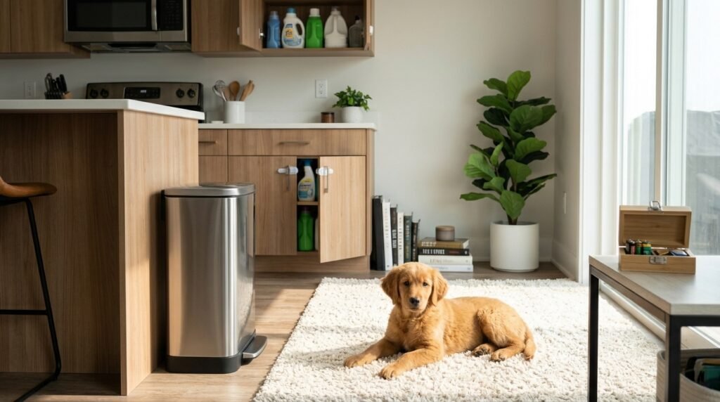 Dog-proof home keeping poisonous household items safely stored