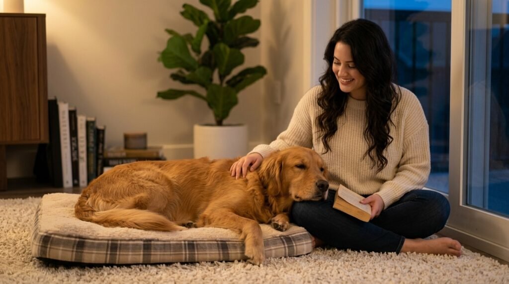 Evening dog routine with a calm bedtime wind-down
