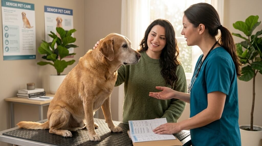 Senior dog vaccination schedule and preventive care consultation