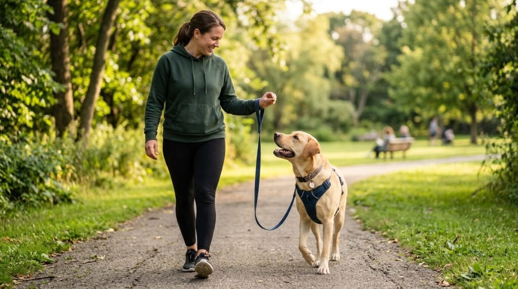 How to stop a dog from pulling on the leash using reward-based training
