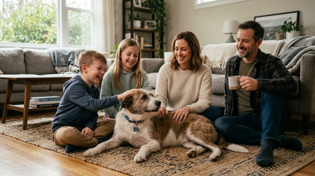 family choosing an adult rescue dog that fits their lifestyle