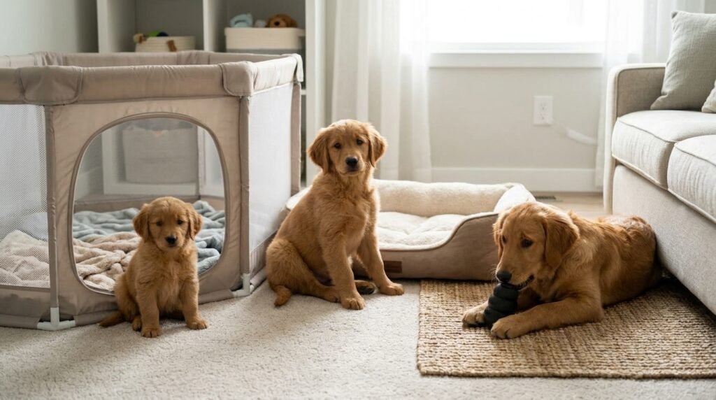 Puppy alone time guidelines by age and developmental stage