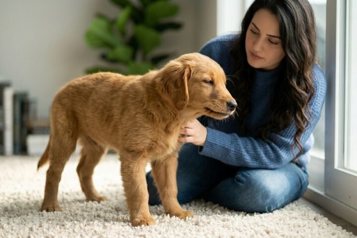 Reverse sneezing in dogs showing a dog with its neck extended during a brief episode