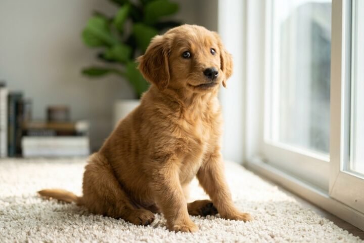 Why do dogs get hiccups in a young dog sitting indoors