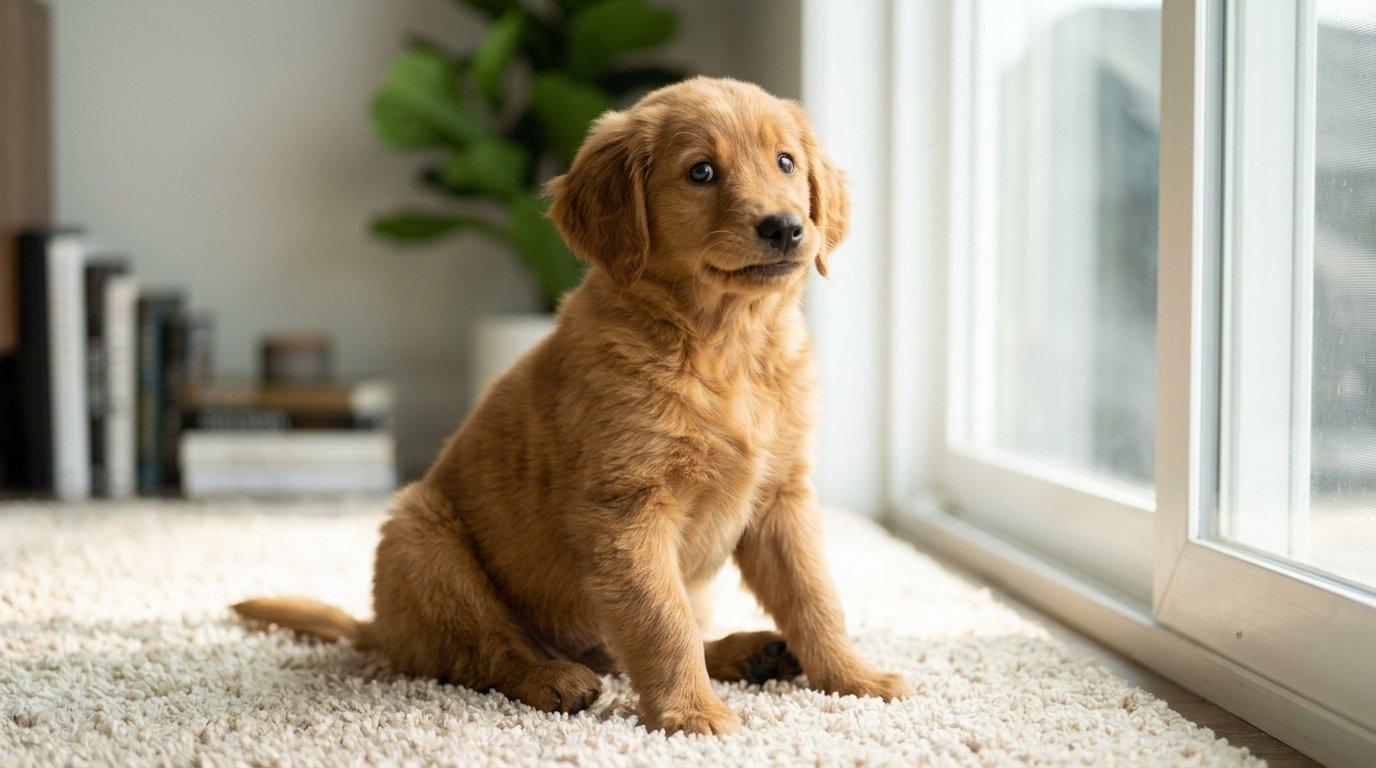 Why do dogs get hiccups in a young dog sitting indoors