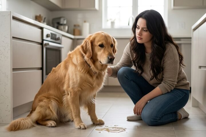Dog vomiting and showing signs of stomach illness