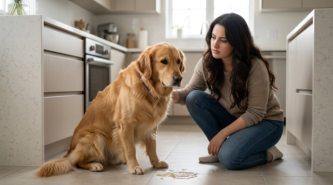 Dog vomiting and showing signs of stomach illness