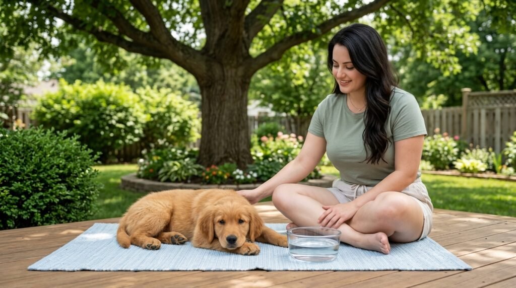 Dog breathing fast after heat and exercise