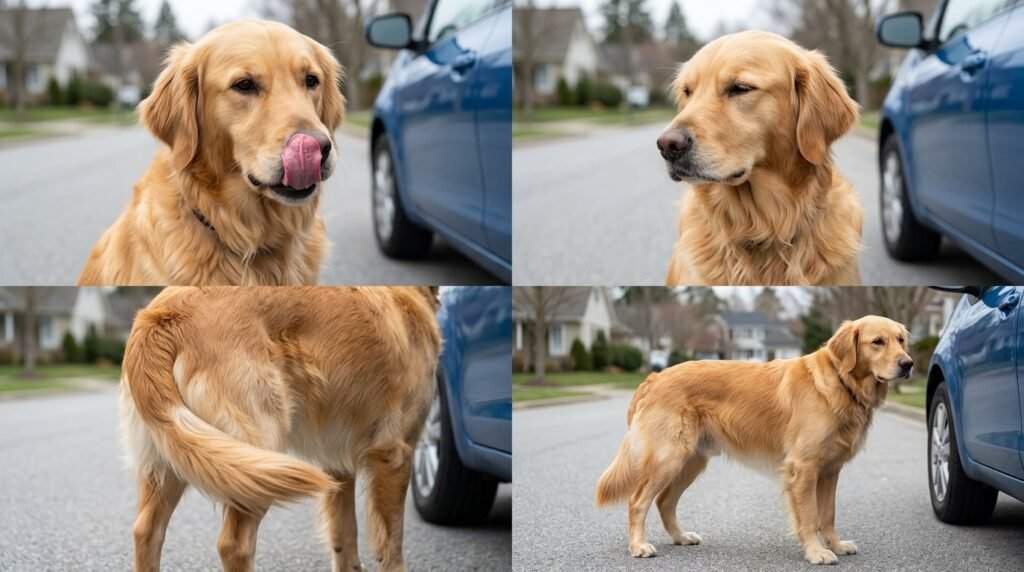 Subtle dog stress signals during parked-car training