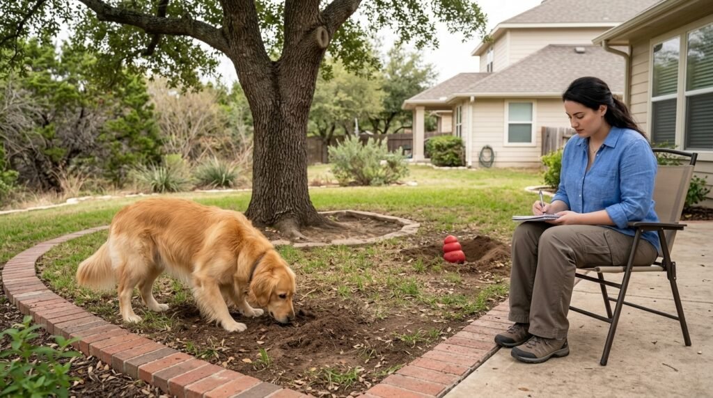 Different yard clues that can reveal why a dog digs