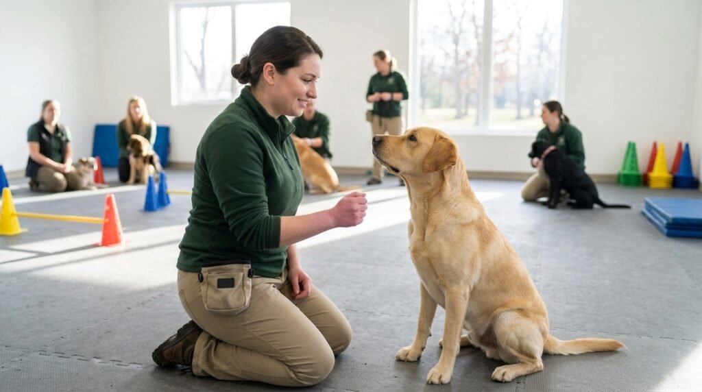 Dog learning to leave a treat in a closed hand