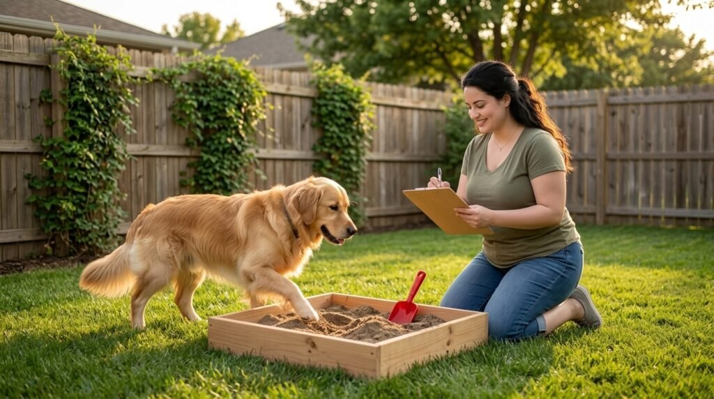 Safe management for a dog digging under a fence