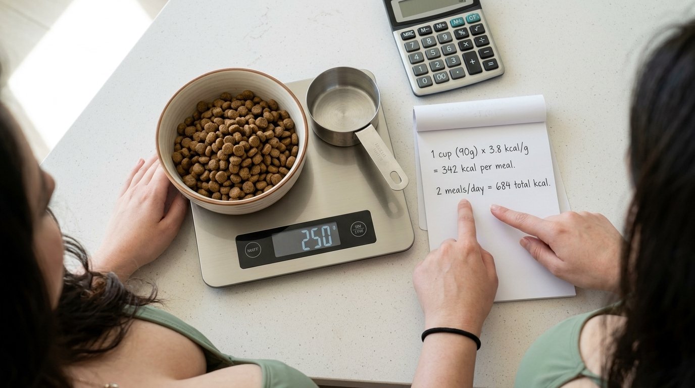 Converting a dog’s daily calorie allowance into grams of food