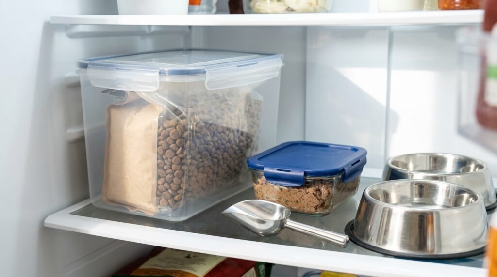 Safe storage methods for opened wet food and dry dog food