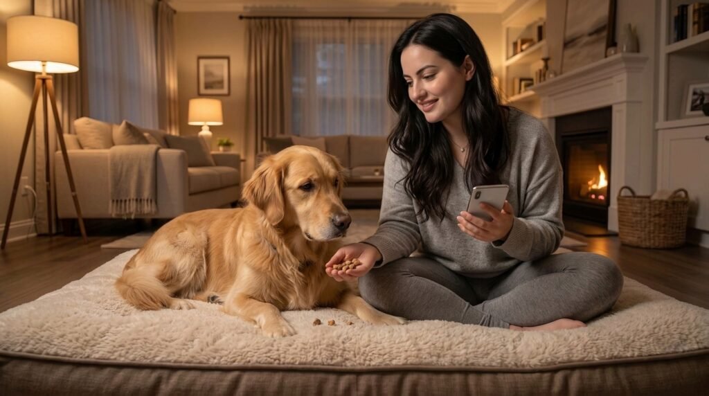 Gradual doorbell sound desensitization using a phone recording and treats