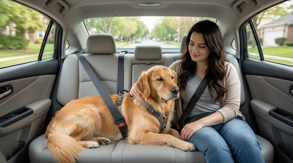  Dog voluntarily entering a parked car during confidence training