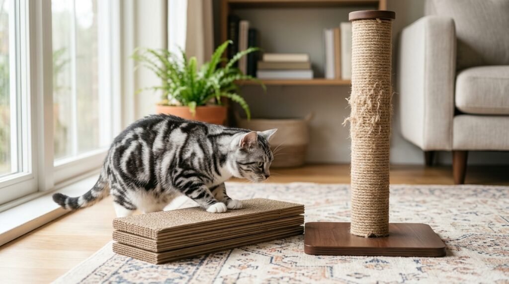 Vertical and horizontal scratching options for cats